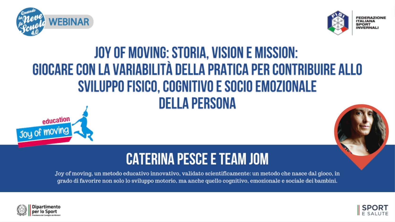 Webinar FISI | Joy of moving: storia, vision e mission: intervento di Caterina Pesce | FISI TV