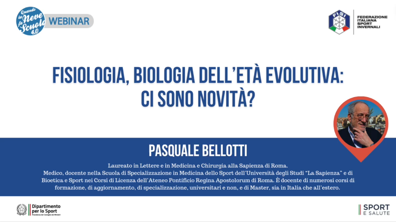 Webinar FISI | Fisiologia e biologia dell’età evolutiva: intervento di Pasquale Bellotti | FISI TV